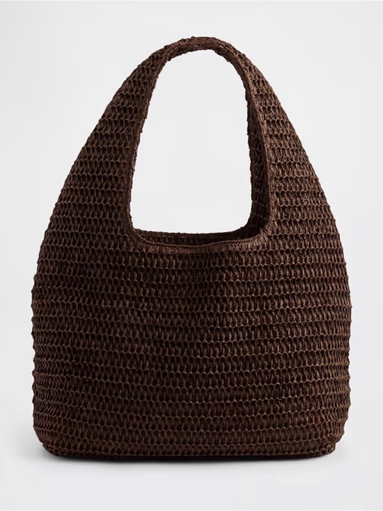 GAP Handbags - Gap Straw Tote Bag Purse Shoulder Bag Espresso Brown NWOT Vacation Summer BoHo